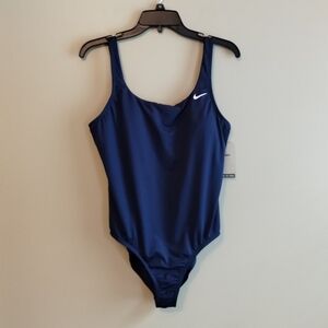 Nike Swim, Essential Women's U-Back One-Piece Swimsuit, Navy Blue, XL - NWT